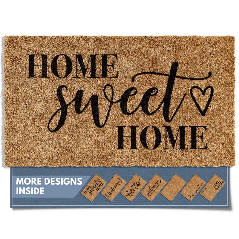Barnyard Designs Doormat Welcome Mat for Outdoors, Large Front Door Entrance Mat, Brown (Home Sweet Home, 30x17) - Image 1